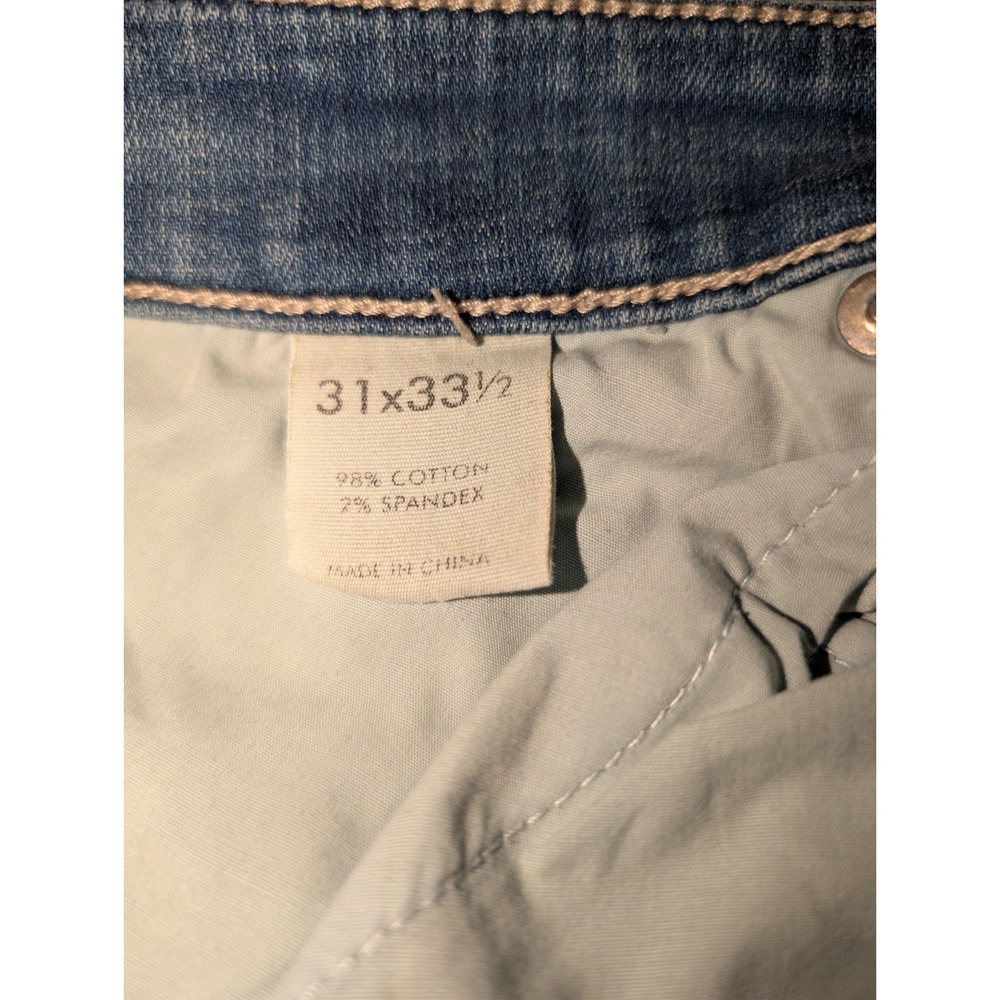 Womens Bke Denim Payton Bootcut Distressed Jeans Size 31X33 1/2 Medium Wash - Picture 4 of 14